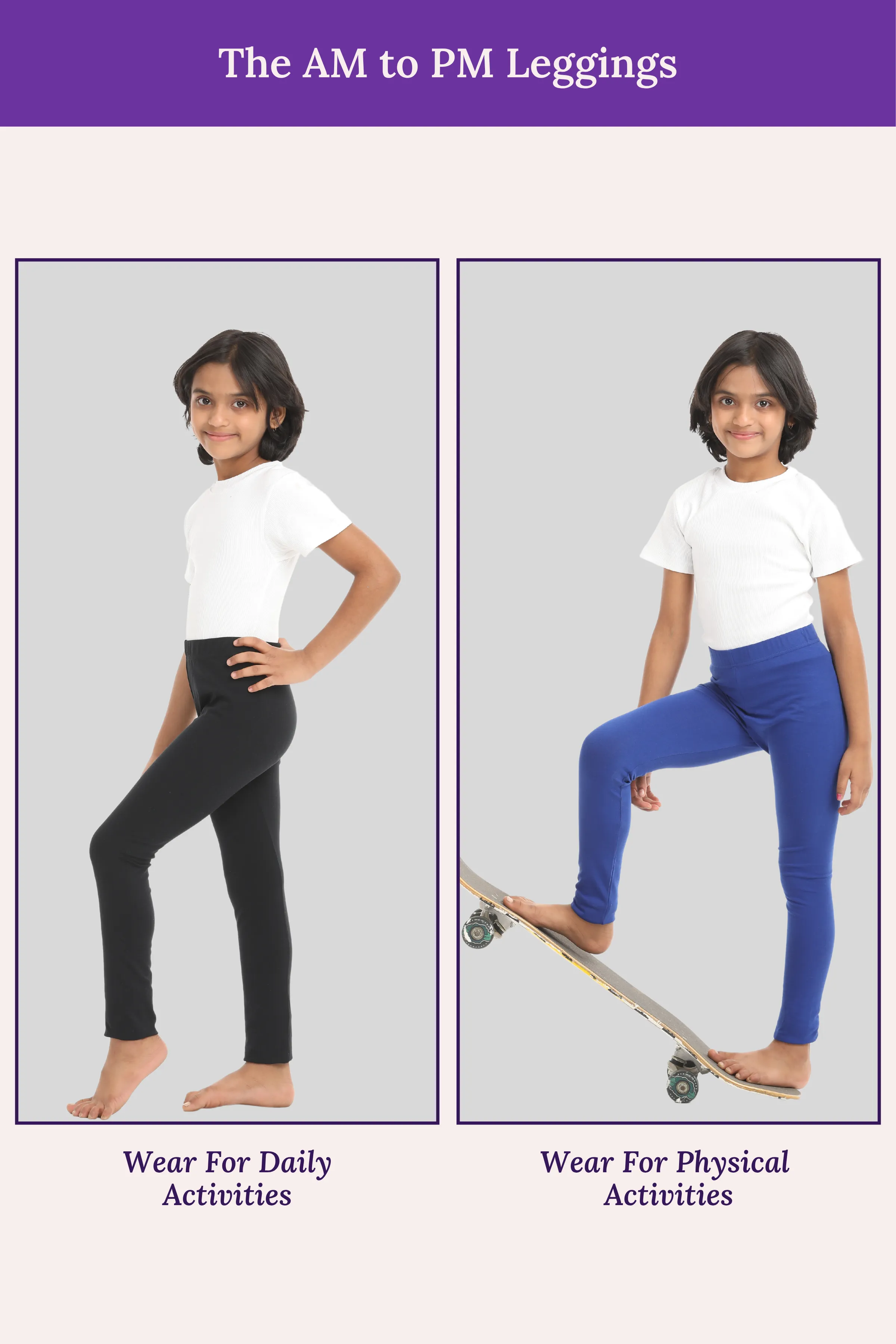 Girls' Leggings | Mid Waist | Ankle Length | Gusset Crotch Prevents Ripping | Non-See-Through | Cotton-Elastane Blend | Perfect For Every Occasion - Image 5