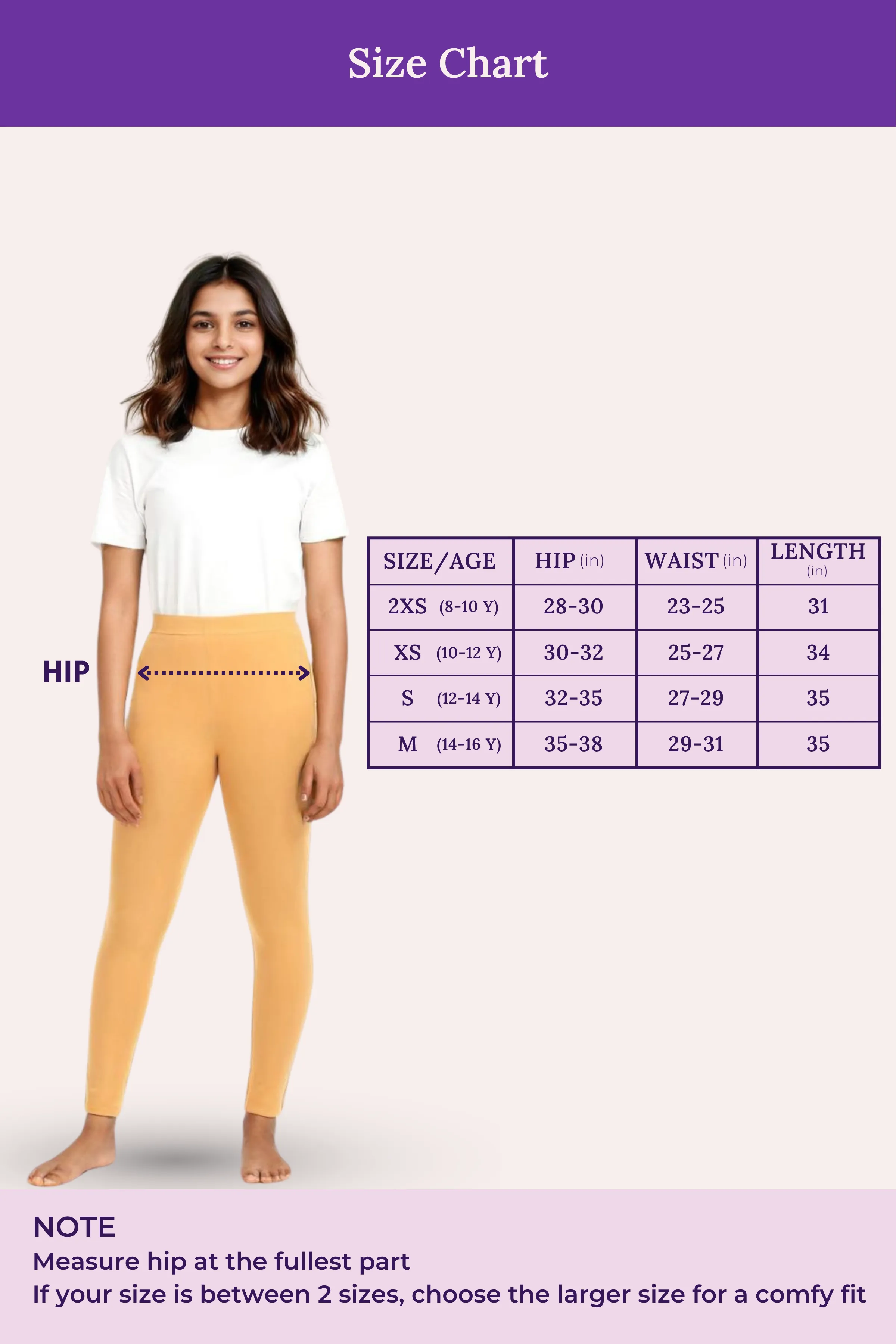 Teen Leggings | Mid Waist | Ankle Length | Soft Cotton & Elastane Blend | Non-See-Through | Gusset Crotch Prevents Ripping - Image 4
