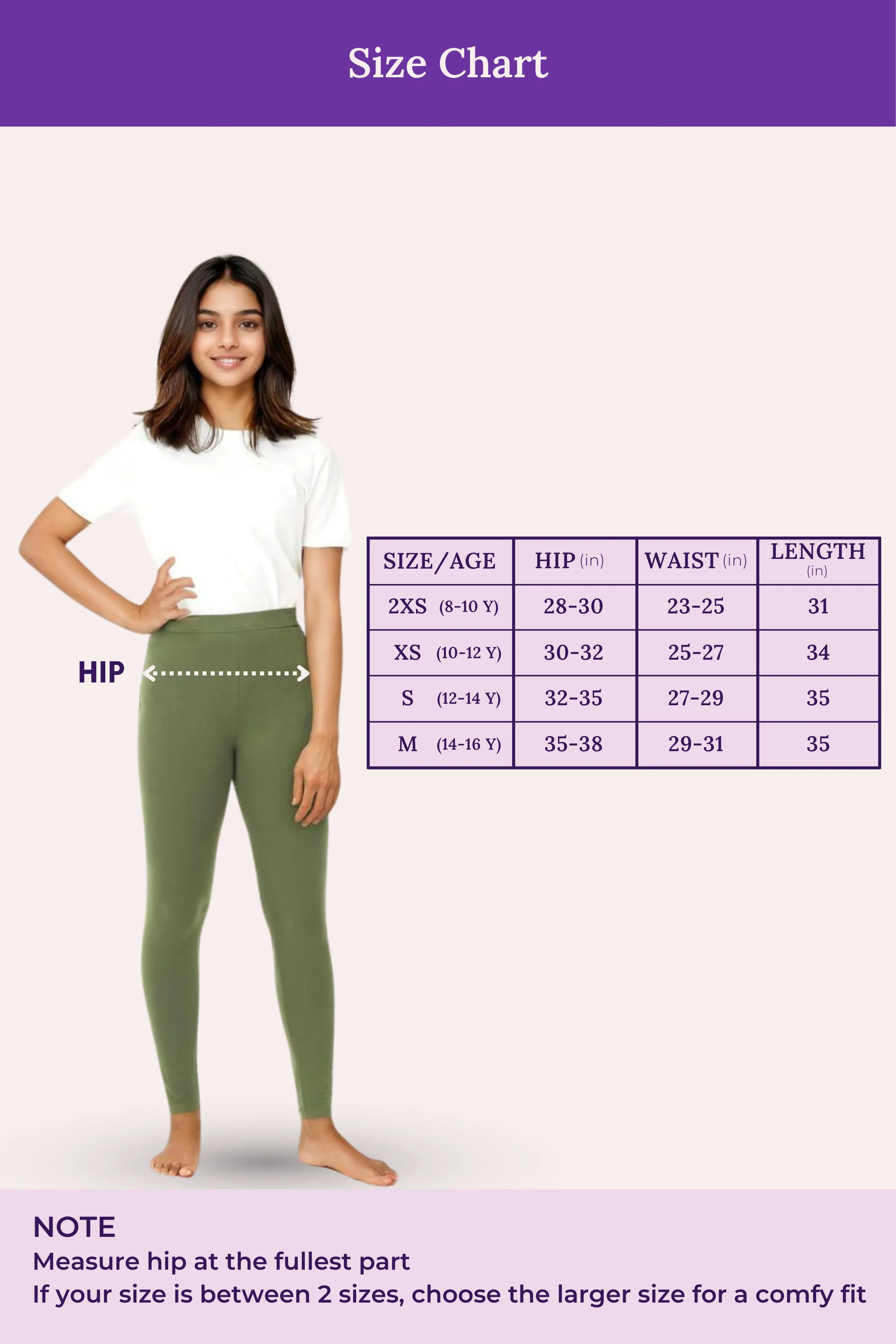 Teen Leggings | Mid Waist | Ankle Length | Non-See-Through | Soft Cotton & Elastane Blend | Gusset Crotch Prevents Ripping - Image 4
