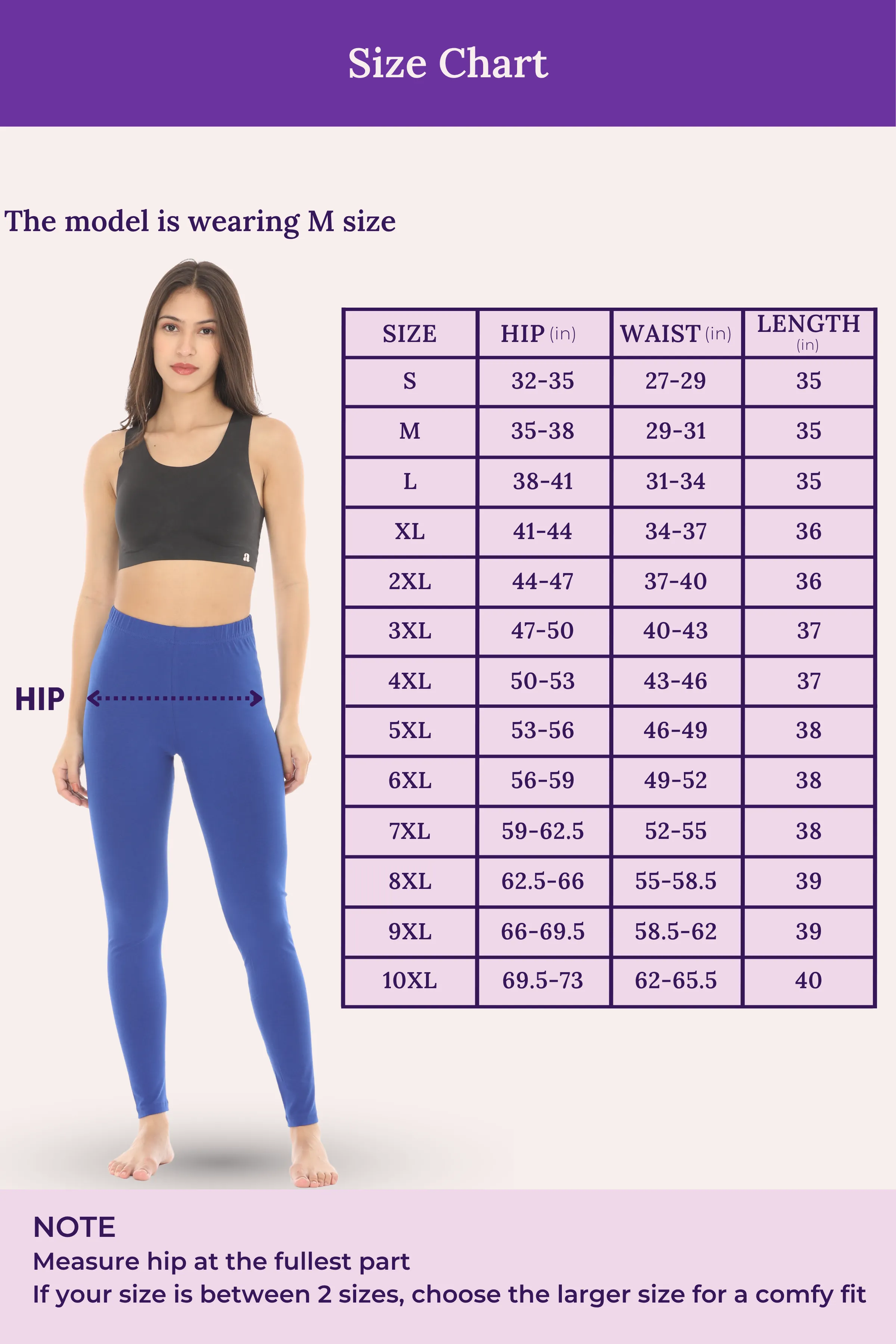 Women's Leggings | Mid Waist | Ankle Length | Cotton-Elastane Blend | Non-See-Through | Gusset Crotch Prevents Ripping - Image 4