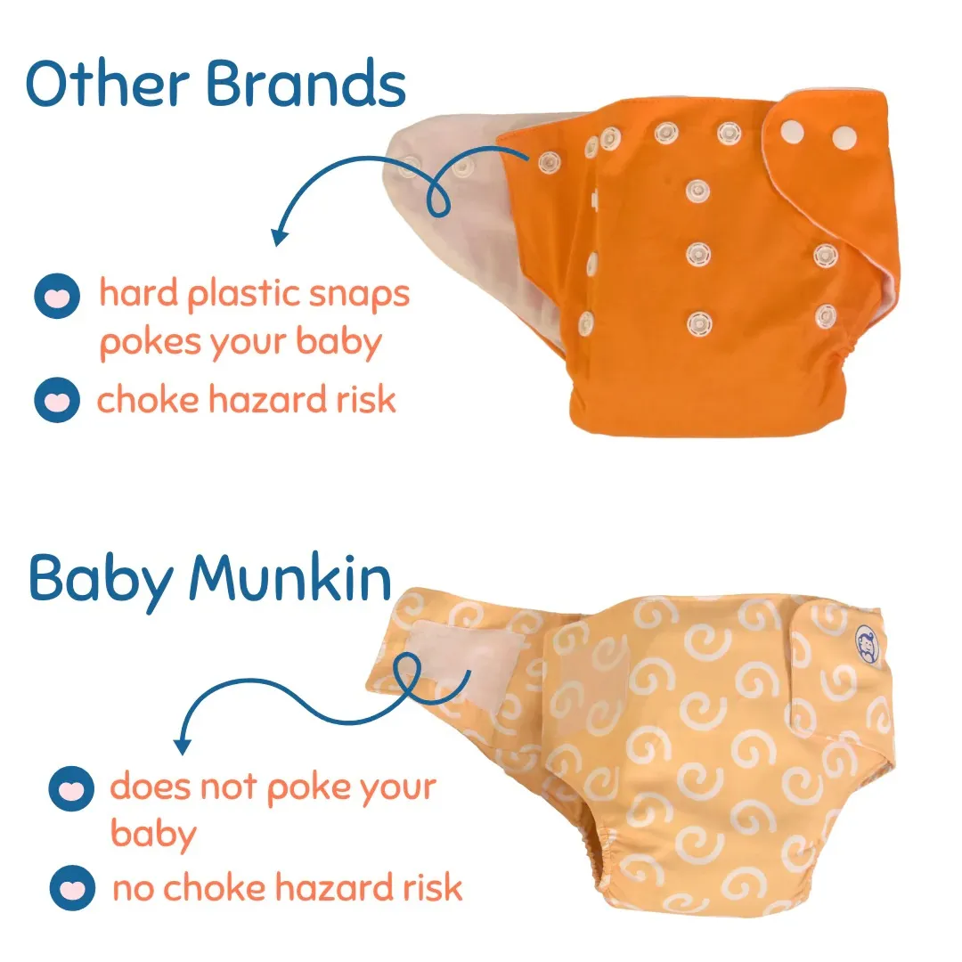 Infant Reusable Diapers | Striper | Velcro Closure | With 2 Diaper Pads Free - Image 5