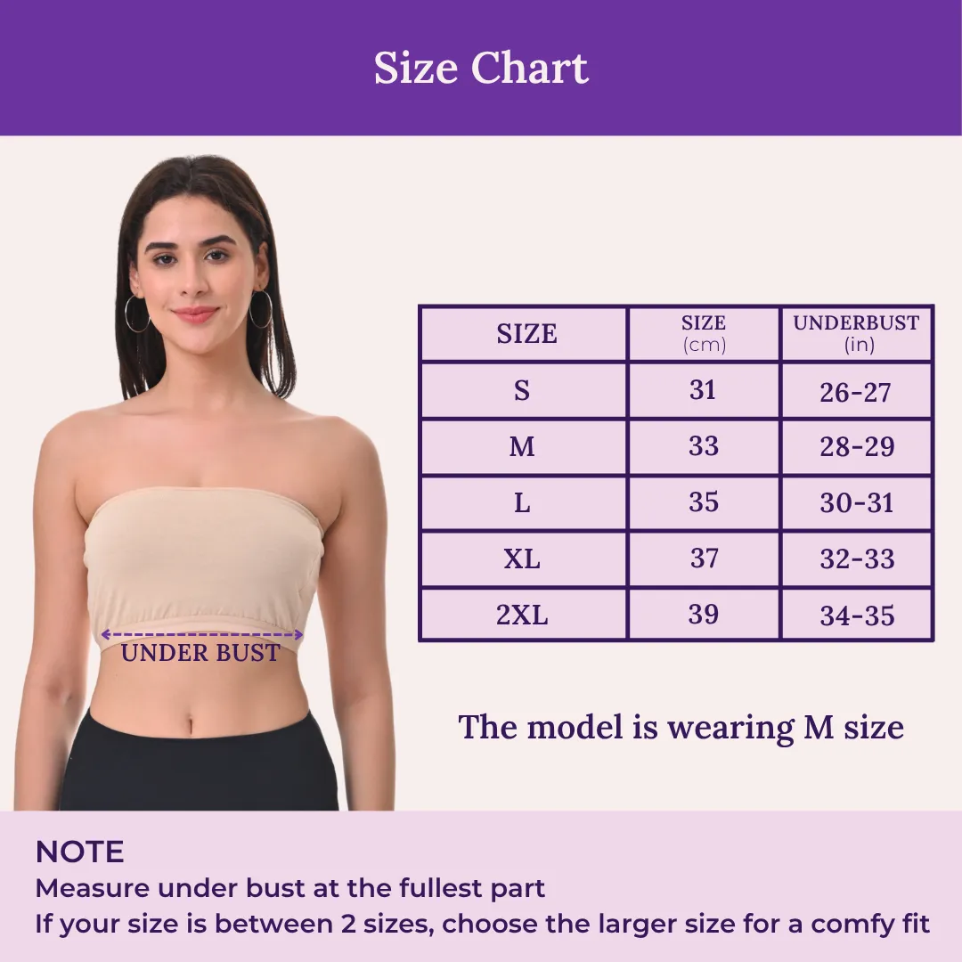 Bandeau/Tube Bra For Women | Strapless Bra | Silicone Anti-Slip Band | Triple Layer Front Panel | Conceals Visibility Of Nipples - Image 3