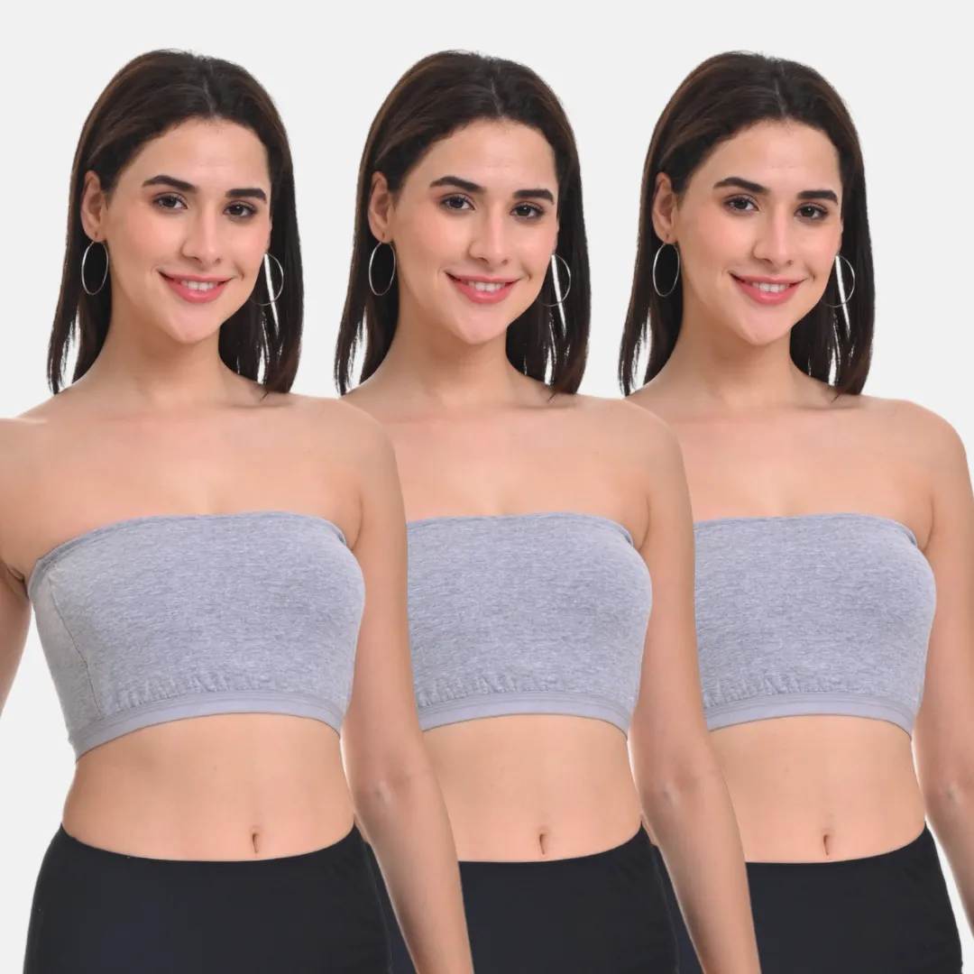 Bandeau/Tube Bra For Women | Strapless Bra | Silicone Anti-Slip Band | Triple Layer Front Panel | Conceals Visibility Of Nipples | Pack Of 3 - Image 14