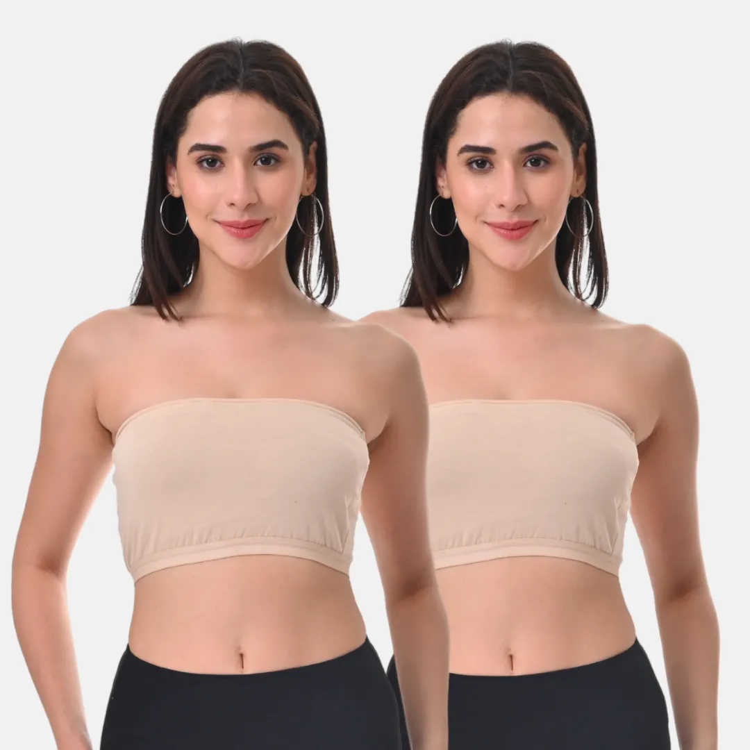 Bandeau/Tube Bra For Women | Strapless Bra | Silicone Anti-Slip Band | Triple Layer Front Panel | Conceals Visibility Of Nipples | Pack Of 2 - Image 12