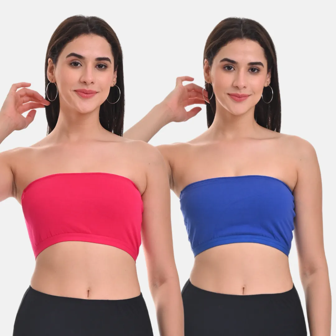Bandeau/Tube Bra For Women | Strapless Bra | Silicone Anti-Slip Band | Triple Layer Front Panel | Conceals Visibility Of Nipples | Pack Of 2 - Image 13
