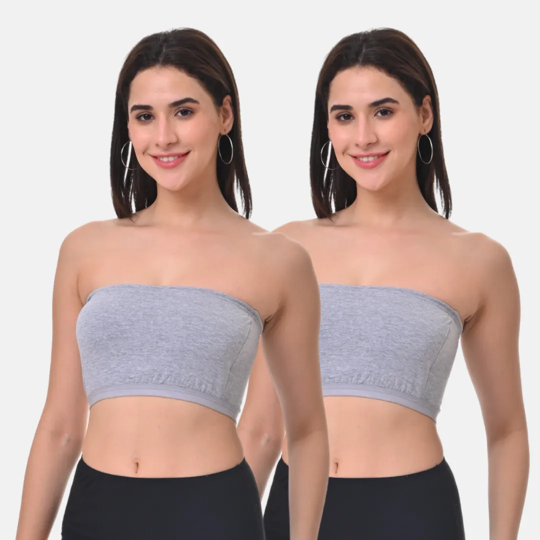 Bandeau/Tube Bra For Women | Strapless Bra | Silicone Anti-Slip Band | Triple Layer Front Panel | Conceals Visibility Of Nipples | Pack Of 2 - Image 14