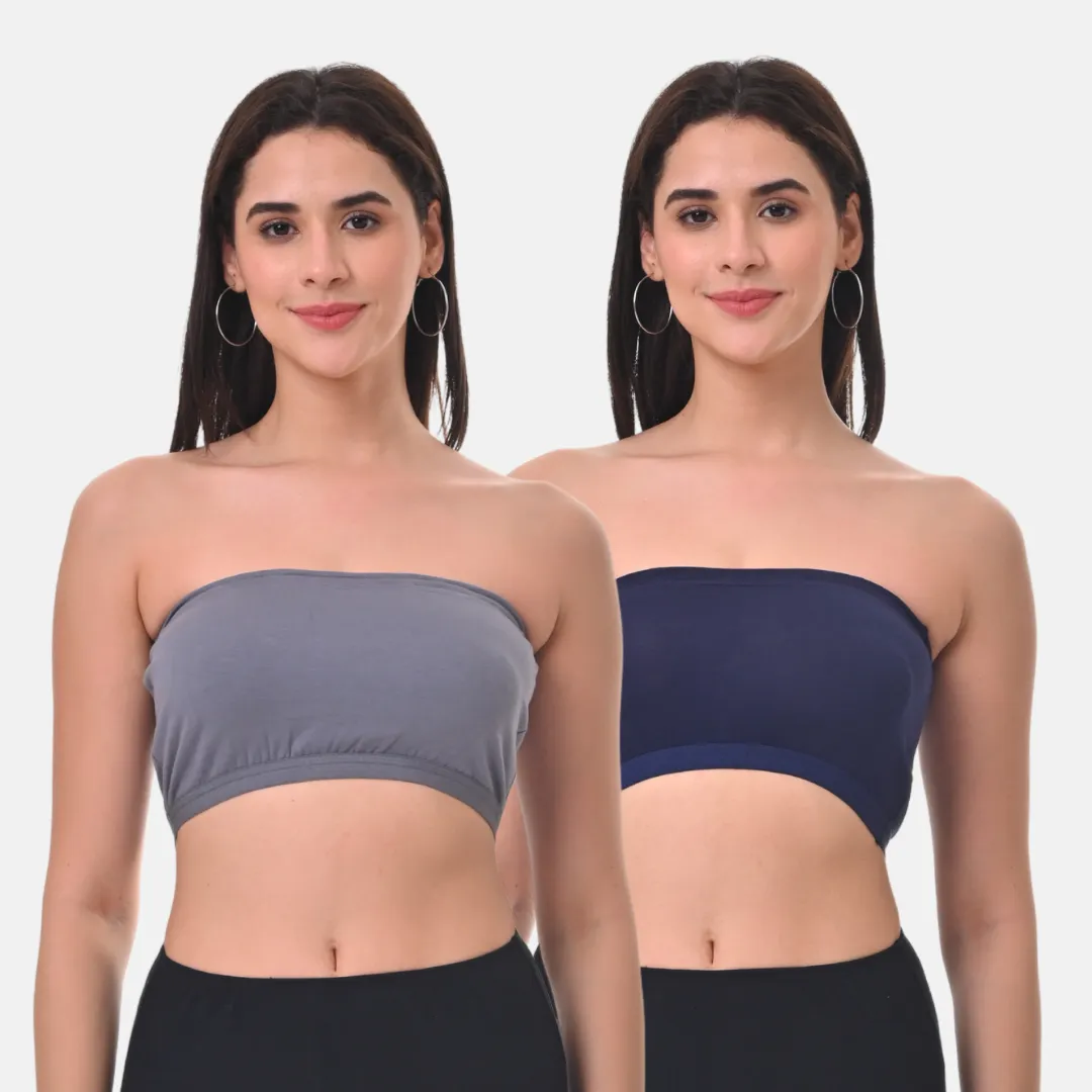 Bandeau/Tube Bra For Women | Strapless Bra | Silicone Anti-Slip Band | Triple Layer Front Panel | Conceals Visibility Of Nipples | Pack Of 2 - Image 15
