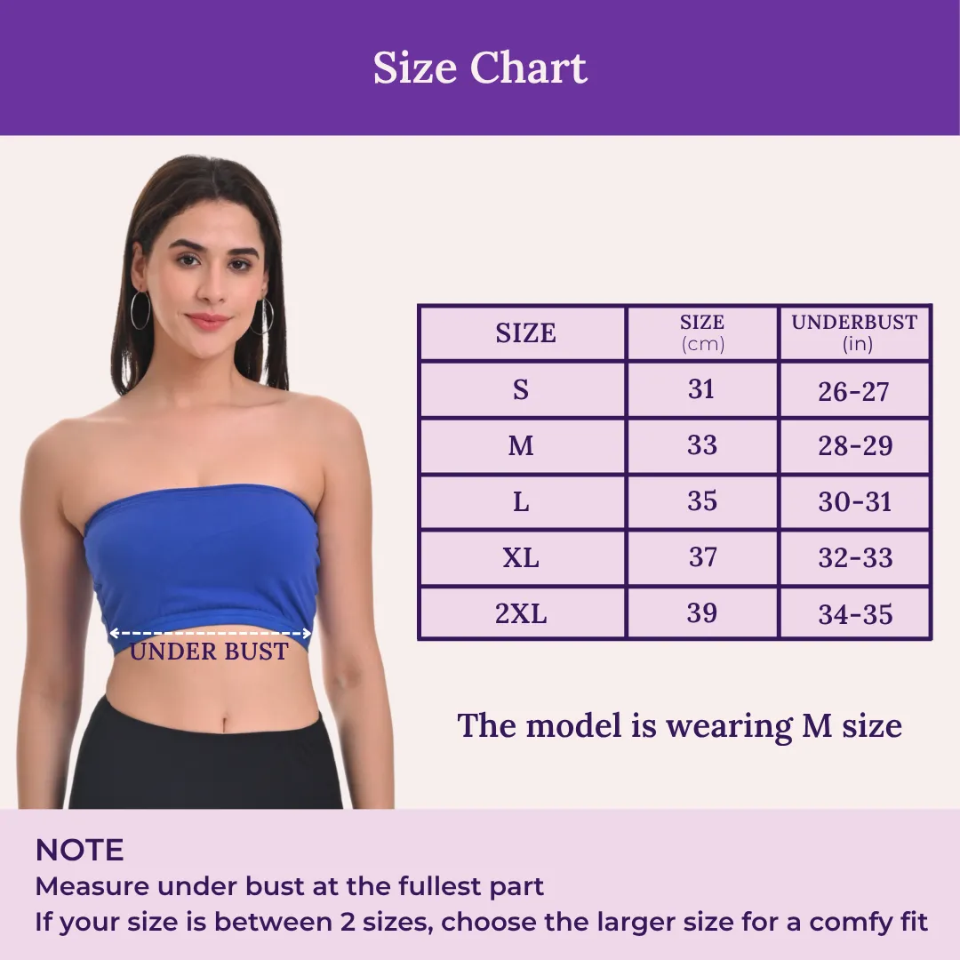 Bandeau/Tube Bra For Women | Strapless Bra | Silicone Anti-Slip Band | Triple Layer Front Panel | Conceals Visibility Of Nipples | Pack Of 3 - Image 3