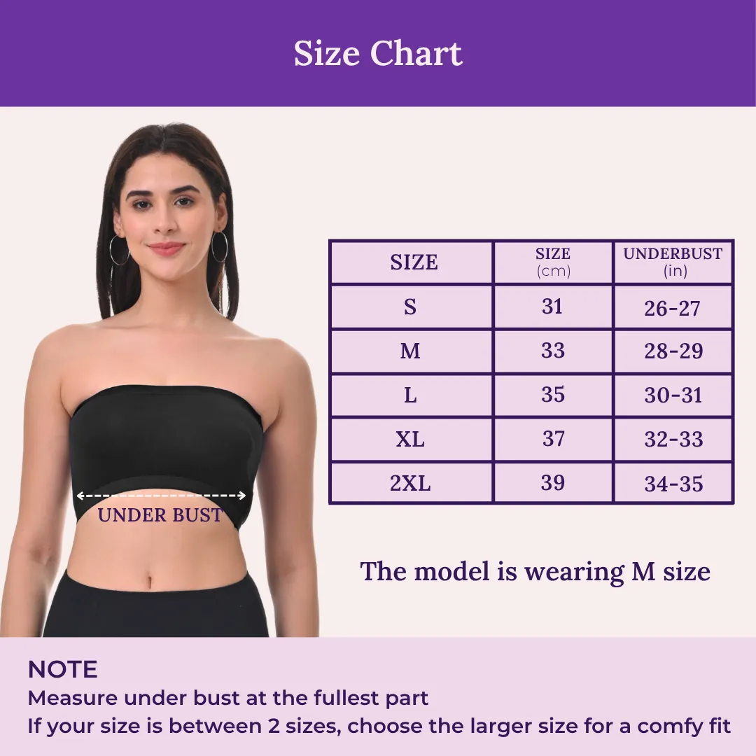 Bandeau/Tube Bra For Women | Strapless Bra | Silicone Anti-Slip Band | Triple Layer Front Panel | Conceals Visibility Of Nipples | Pack Of 8 - Image 3