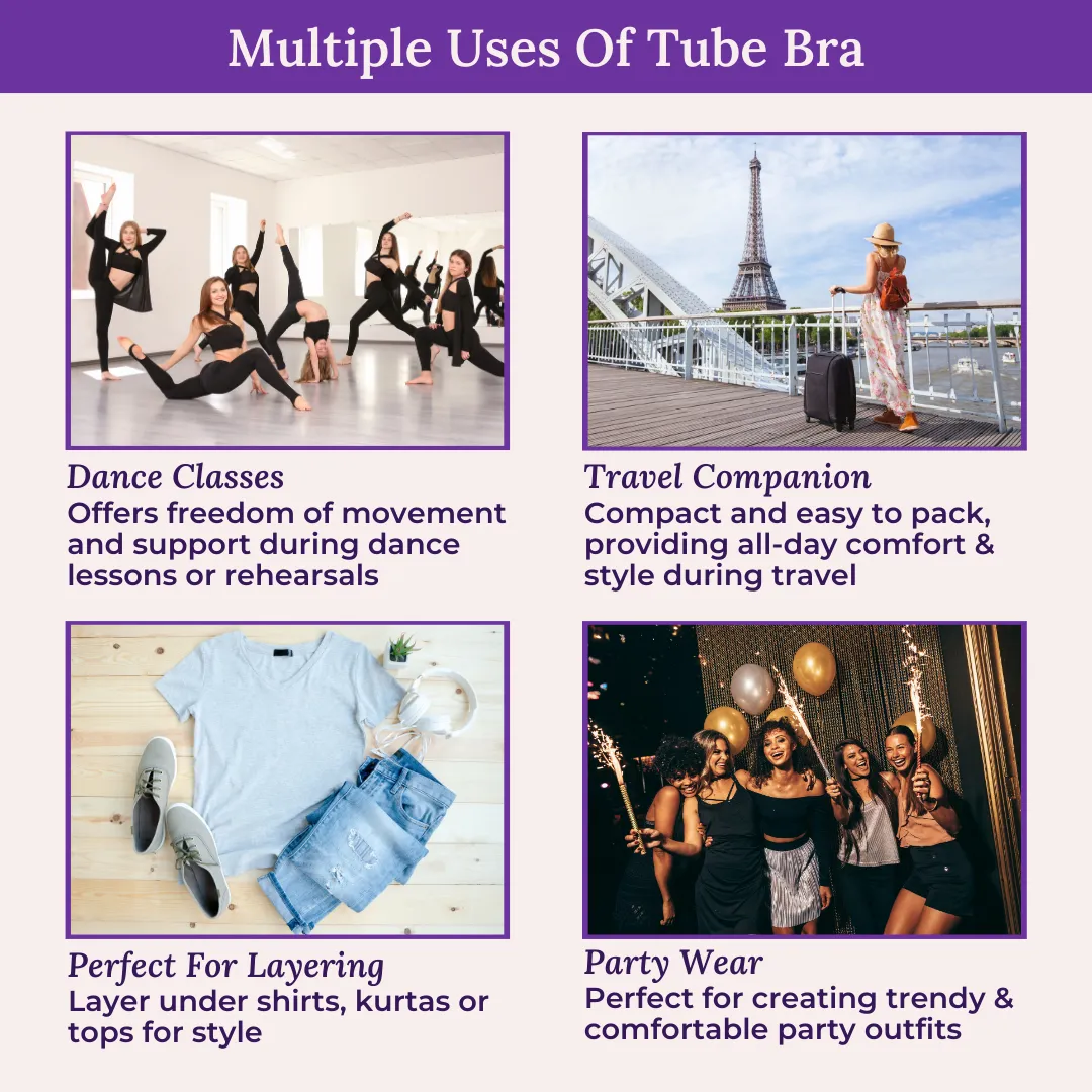 Bandeau/Tube Bra For Women | Strapless Bra | Silicone Anti-Slip Band | Triple Layer Front Panel | Conceals Visibility Of Nipples - Image 7