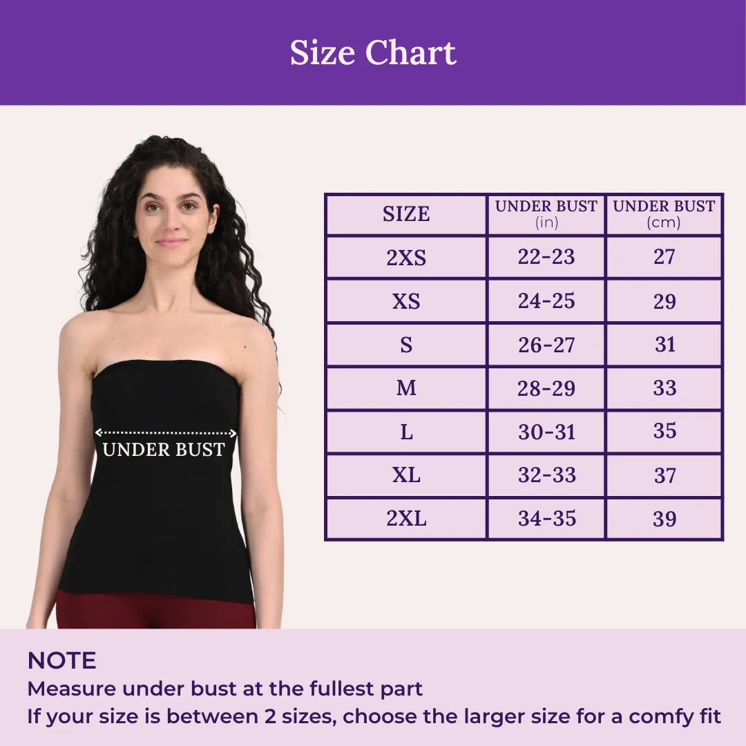 Tube Tank For Women | Off-Shoulder Design | Built-In Tube Bra | Anti-Slip Silicone Elastic | Body-Hugging Fit | Full Coverage | Soft Cotton Blend - Image 3