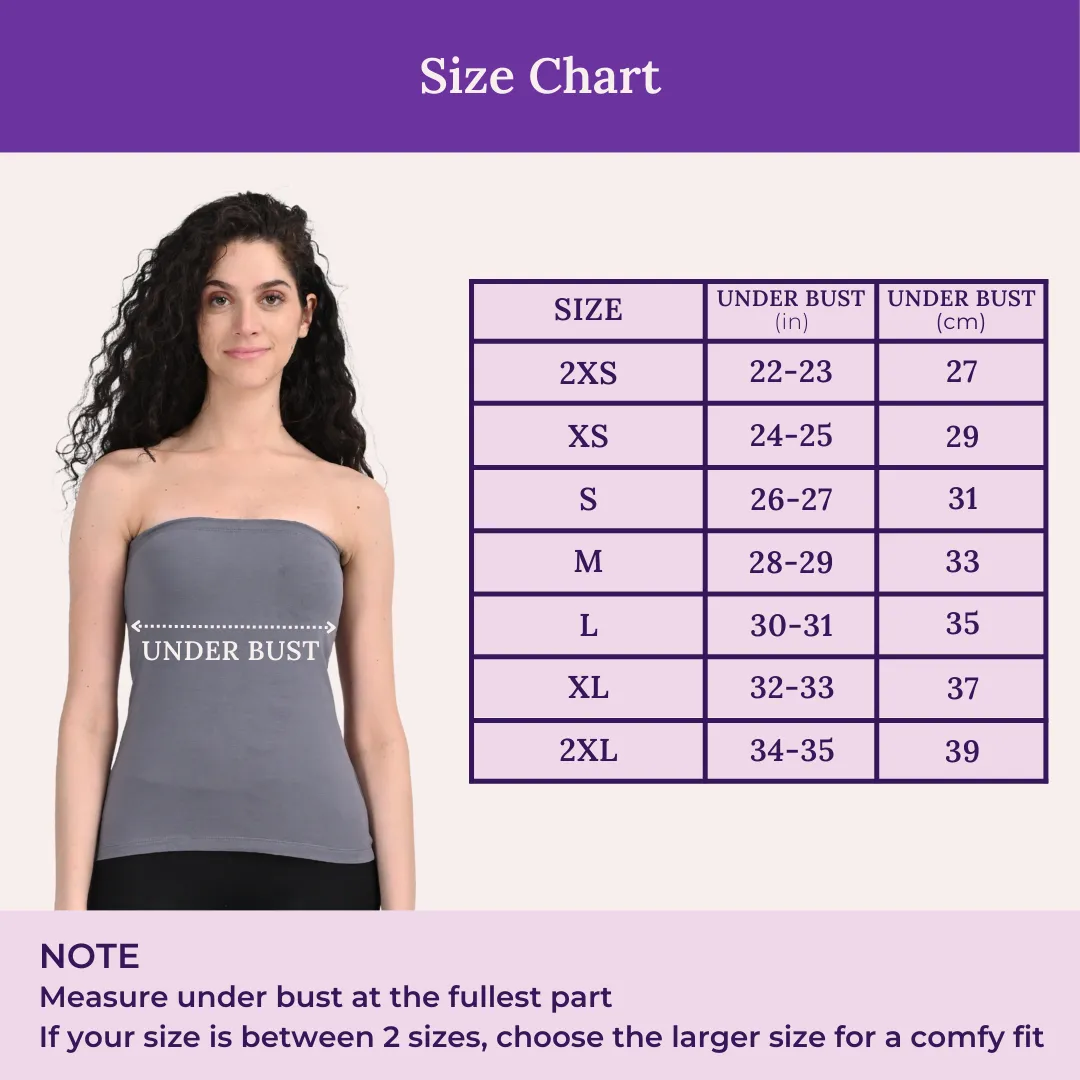 Tube Tank For Women | Off-Shoulder Design | Built-In Tube Bra | Anti-Slip Silicone Elastic | Body-Hugging Fit | Full Coverage | Soft Cotton Blend | Pack Of 3 - Image 3