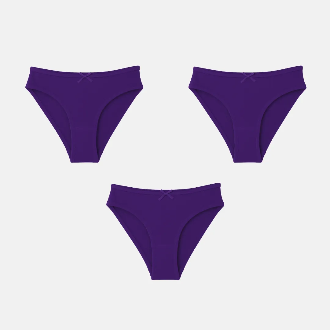 BrZee Bikini For Girls | Lightweight Cotton-Elastane Fabric | Super Stretchy For Comfort | No Visible Panty Lines | Pack Of 3 - Image 11