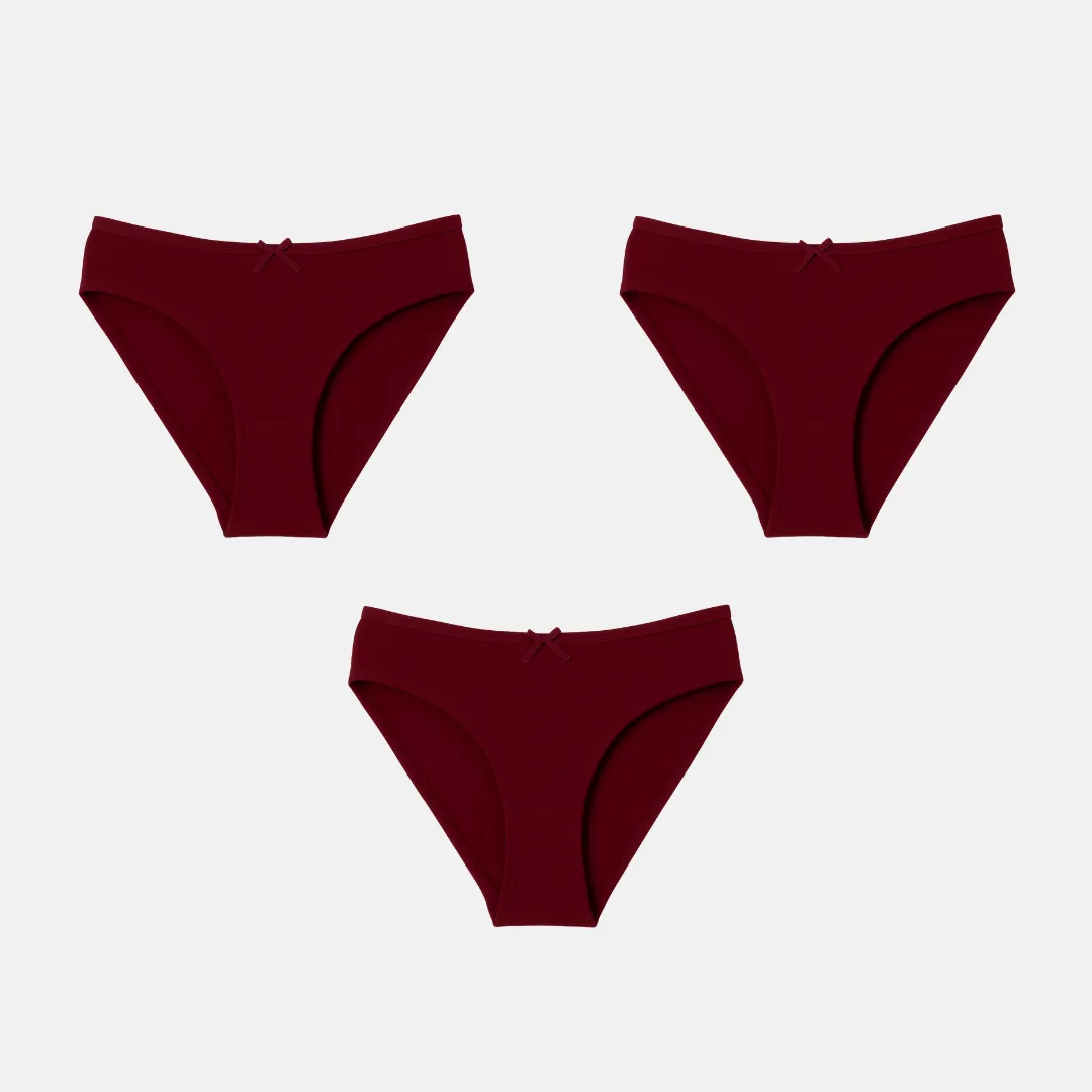BrZee Bikini For Girls | Lightweight Cotton-Elastane Fabric | Super Stretchy For Comfort | No Visible Panty Lines | Pack Of 3 - Image 12