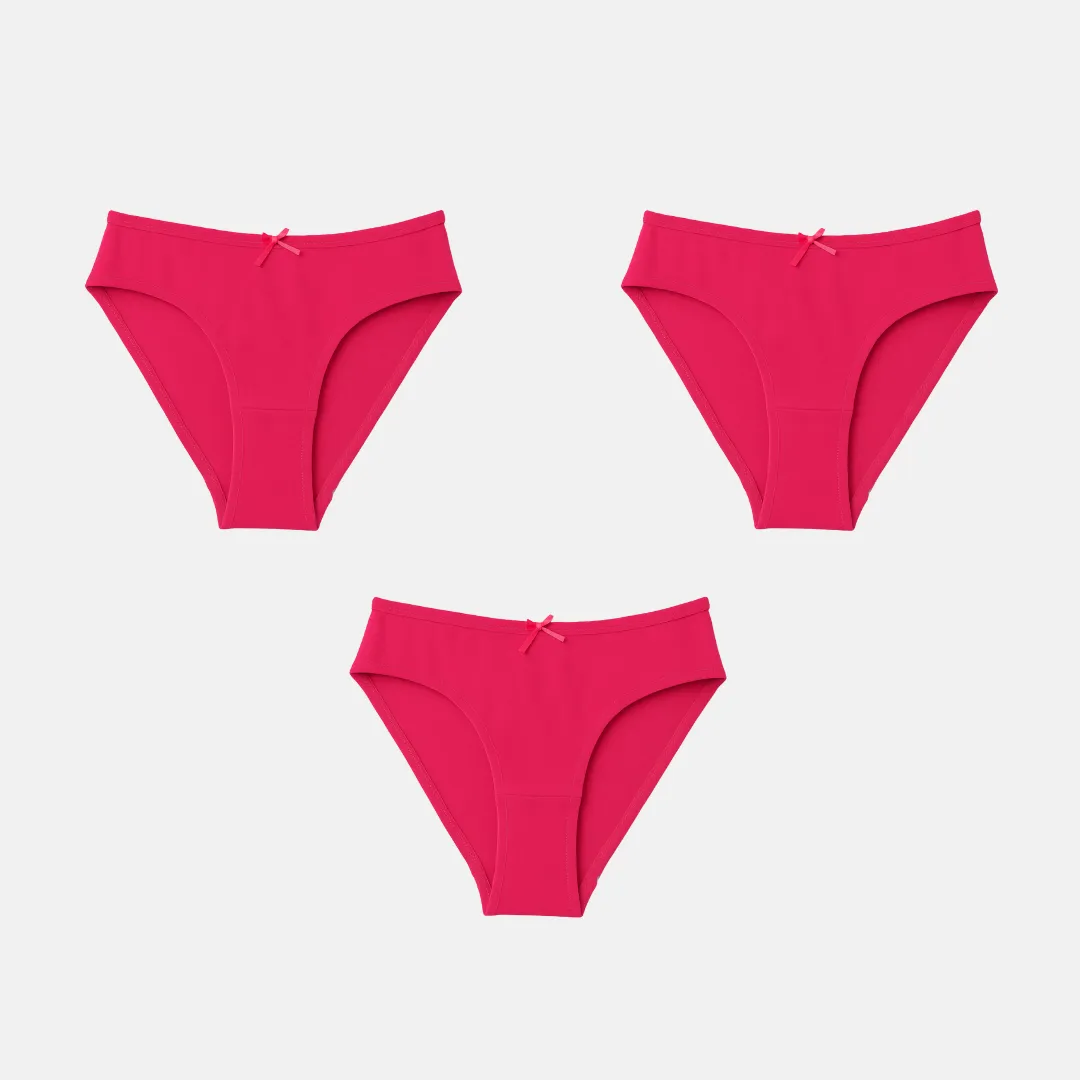 BrZee Bikini For Girls | Lightweight Cotton-Elastane Fabric | Super Stretchy For Comfort | No Visible Panty Lines | Pack Of 3 - Image 13