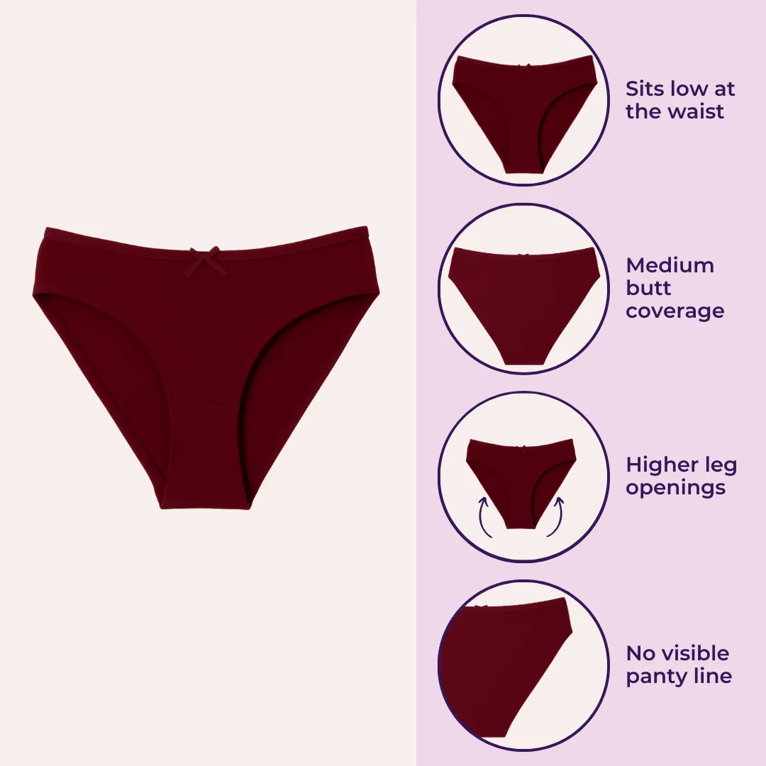 BrZee Bikini For Girls | Lightweight Cotton-Elastane Fabric | Super Stretchy For Comfort | No Visible Panty Lines | Pack Of 3 - Image 2