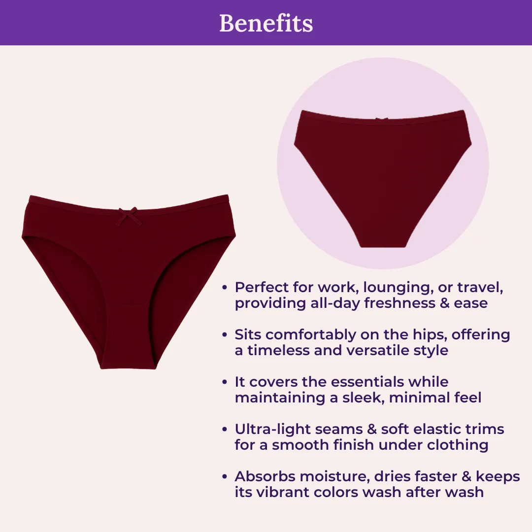 BrZee Bikini For Girls | Lightweight Cotton-Elastane Fabric | Super Stretchy For Comfort | No Visible Panty Lines | Pack Of 3 - Image 5