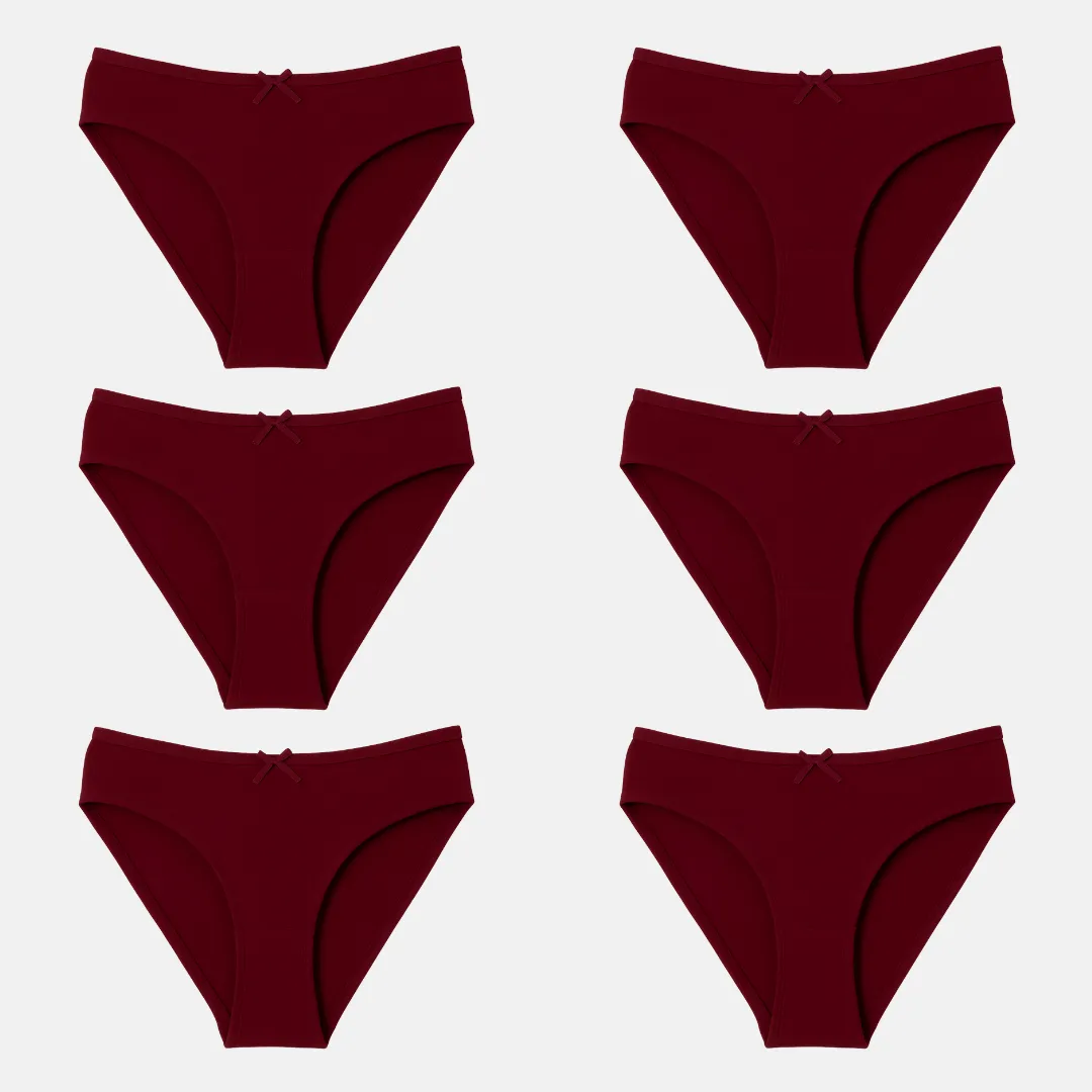 BrZee Bikini For Girls | Lightweight Cotton-Elastane Fabric | Super Stretchy For Comfort | No Visible Panty Lines | Pack Of 6 - Image 12