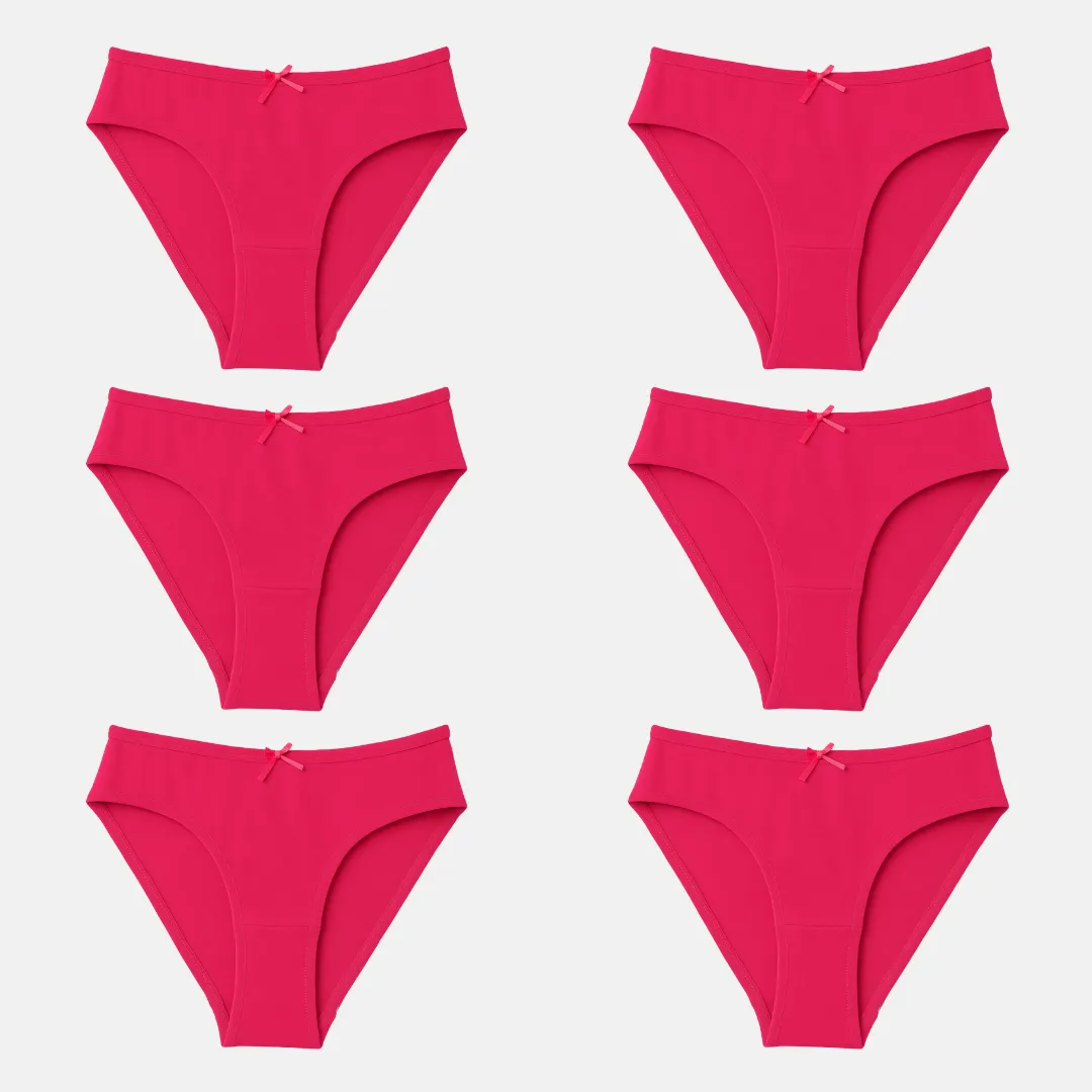 BrZee Bikini For Girls | Lightweight Cotton-Elastane Fabric | Super Stretchy For Comfort | No Visible Panty Lines | Pack Of 6 - Image 13