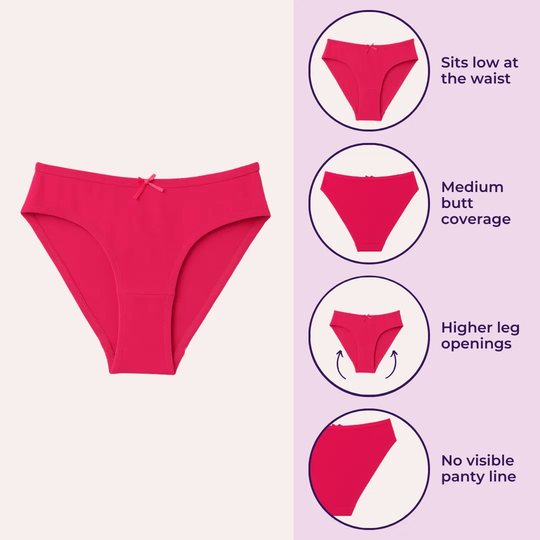 BrZee Bikini For Girls | Lightweight Cotton-Elastane Fabric | Super Stretchy For Comfort | No Visible Panty Lines | Pack Of 6 - Image 2
