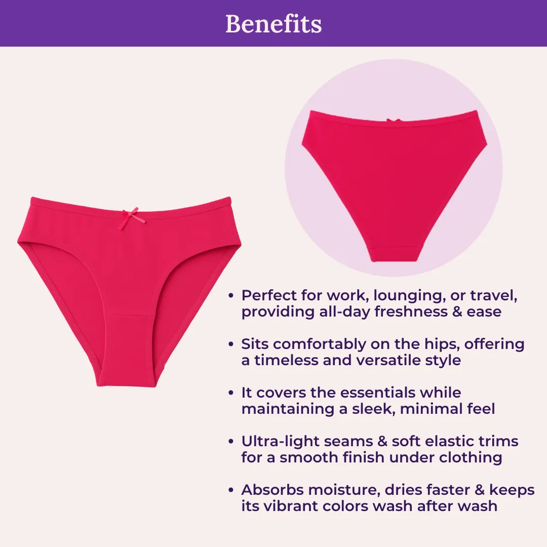 BrZee Bikini For Girls | Lightweight Cotton-Elastane Fabric | Super Stretchy For Comfort | No Visible Panty Lines | Pack Of 6 - Image 5