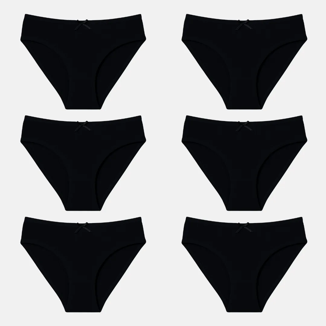 BrZee Bikini For Girls | Lightweight Cotton-Elastane Fabric | Super Stretchy For Comfort | No Visible Panty Lines | Pack Of 6 - Image 8