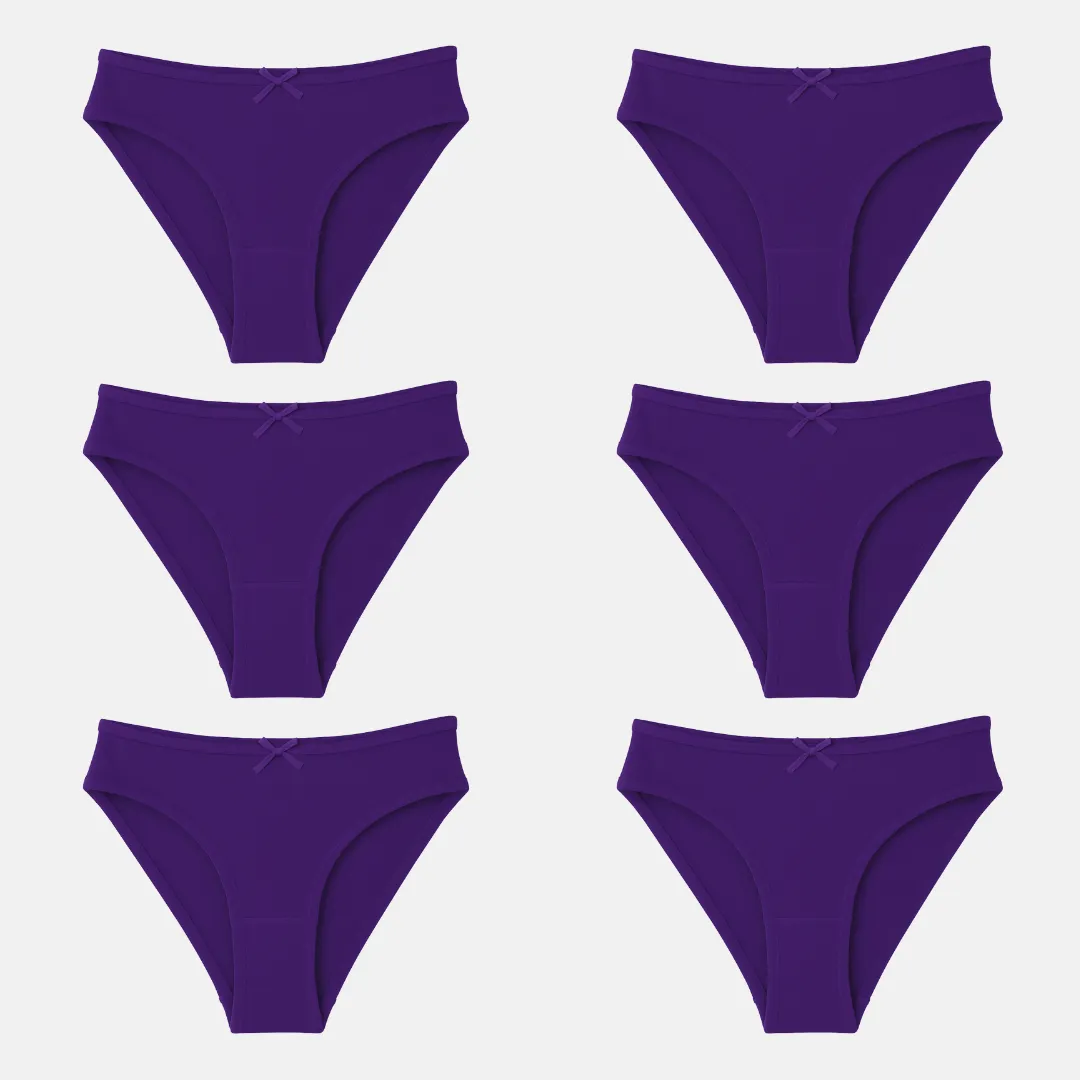 BrZee Bikini For Girls | Lightweight Cotton-Elastane Fabric | Super Stretchy For Comfort | No Visible Panty Lines | Pack Of 6 - Image 9