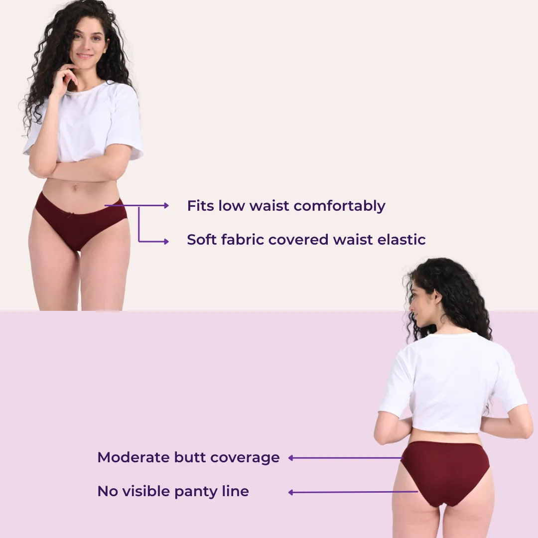 BrZee Bikinis | Lightweight Cotton-Elastane Fabric | Super Stretchy For Comfort | No Visible Panty Lines | Pack Of 3 - Image 3
