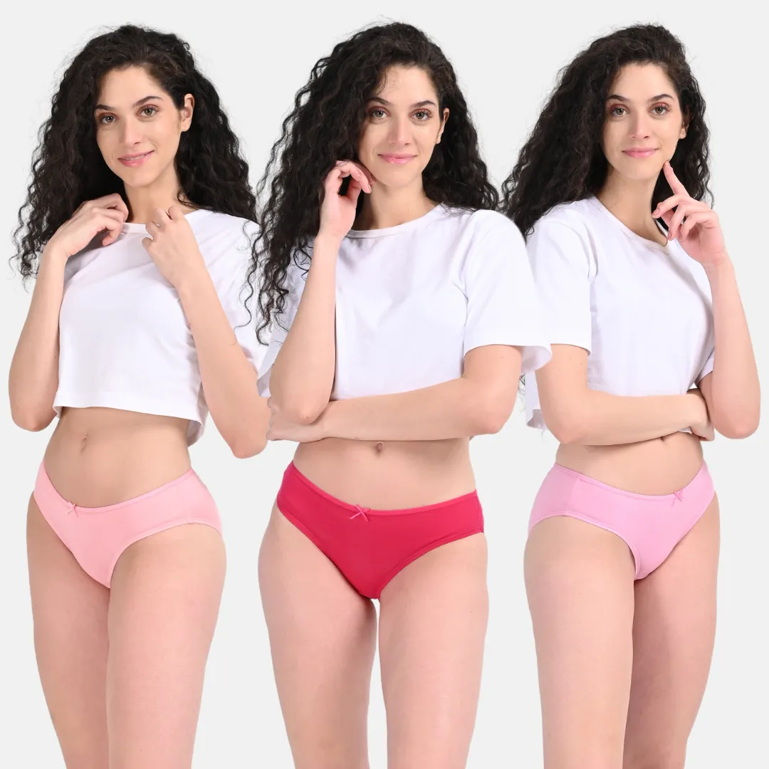 BrZee Bikinis | Lightweight Cotton-Elastane Fabric | Super Stretchy For Comfort | No Visible Panty Lines | Pack Of 3 - Image 9