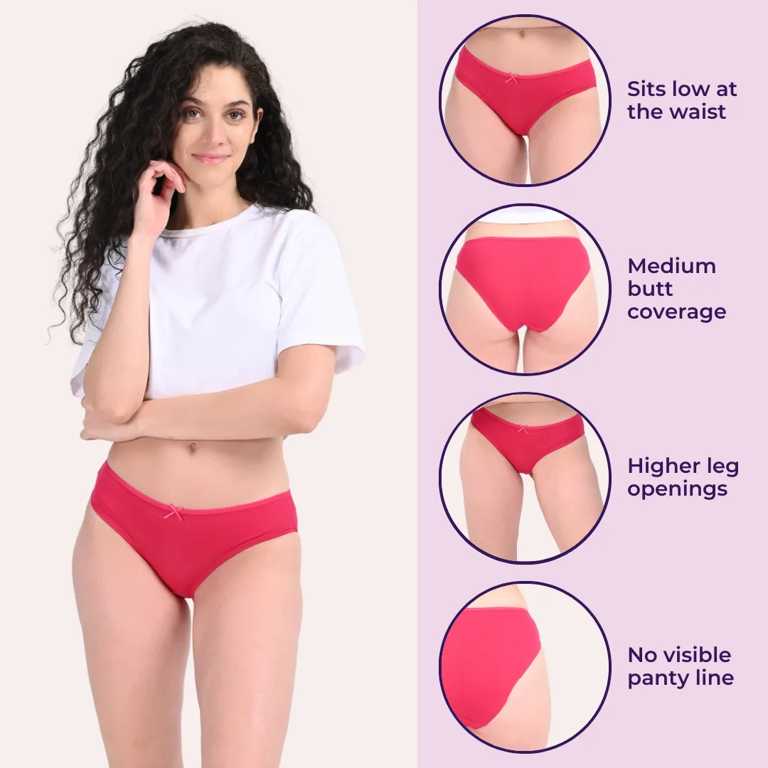 BrZee Bikinis | Lightweight Cotton-Elastane Fabric | Super Stretchy For Comfort | No Visible Panty Lines | Pack Of 6 - Image 2