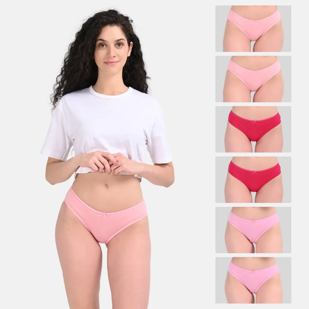 BrZee Bikinis | Lightweight Cotton-Elastane Fabric | Super Stretchy For Comfort | No Visible Panty Lines | Pack Of 6 - Image 9