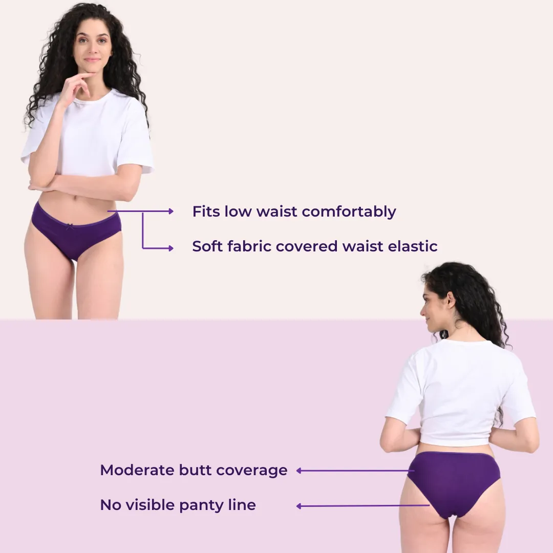 BrZee Bikinis | Lightweight Cotton-Elastane Fabric | Super Stretchy For Comfort | No Visible Panty Lines | Pack Of 3 - Image 3