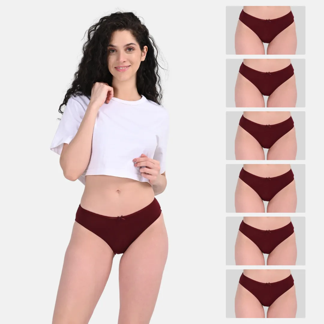 BrZee Bikinis | Lightweight Cotton-Elastane Fabric | Super Stretchy For Comfort | No Visible Panty Lines | Pack Of 6 - Image 10