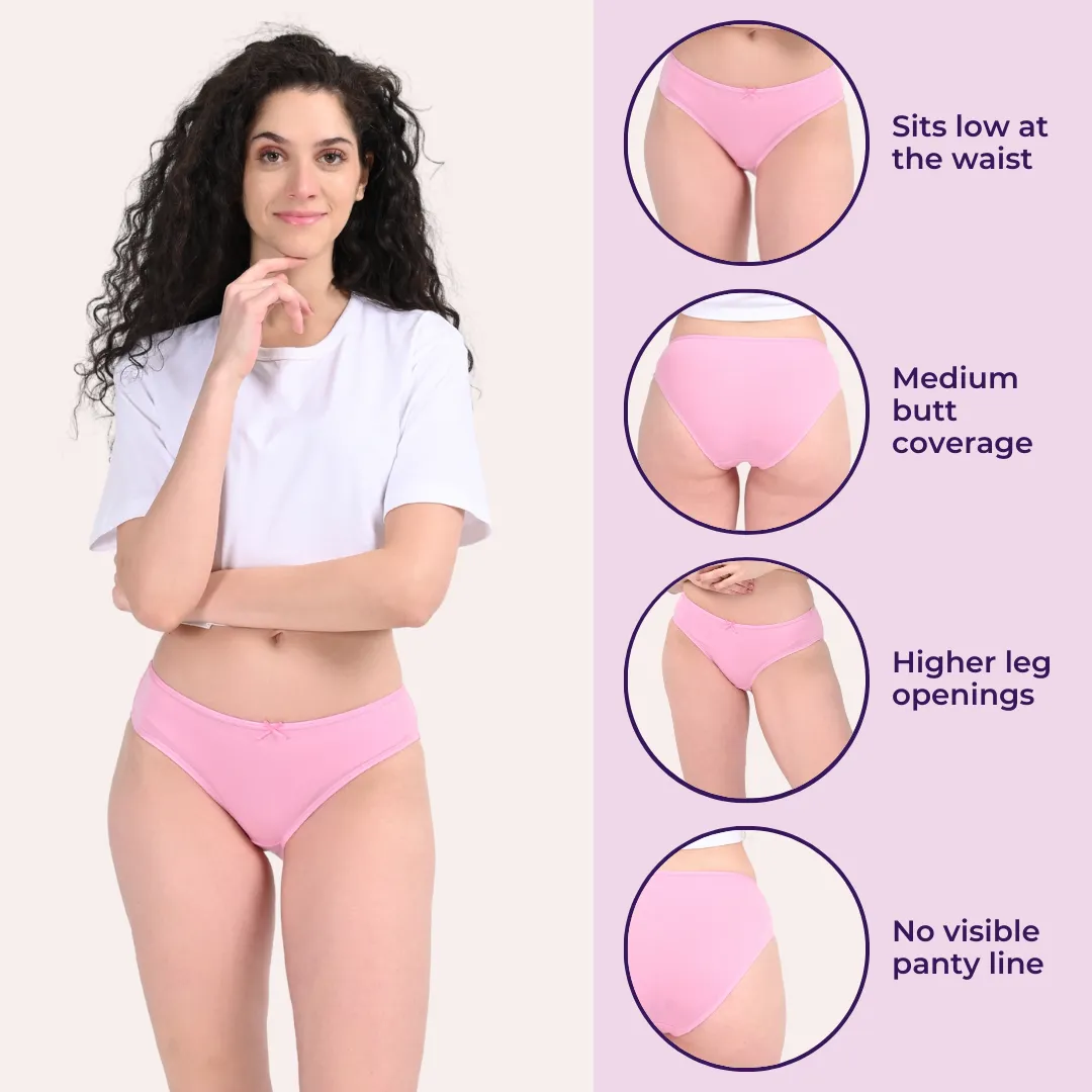 BrZee Bikinis | Lightweight Cotton-Elastane Fabric | Super Stretchy For Comfort | No Visible Panty Lines | Pack Of 6 - Image 2