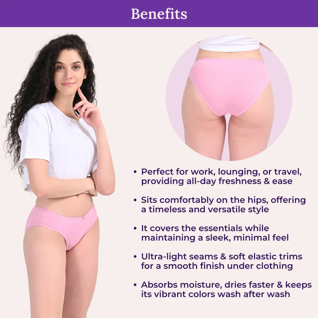 BrZee Bikinis | Lightweight Cotton-Elastane Fabric | Super Stretchy For Comfort | No Visible Panty Lines | Pack Of 6 - Image 5