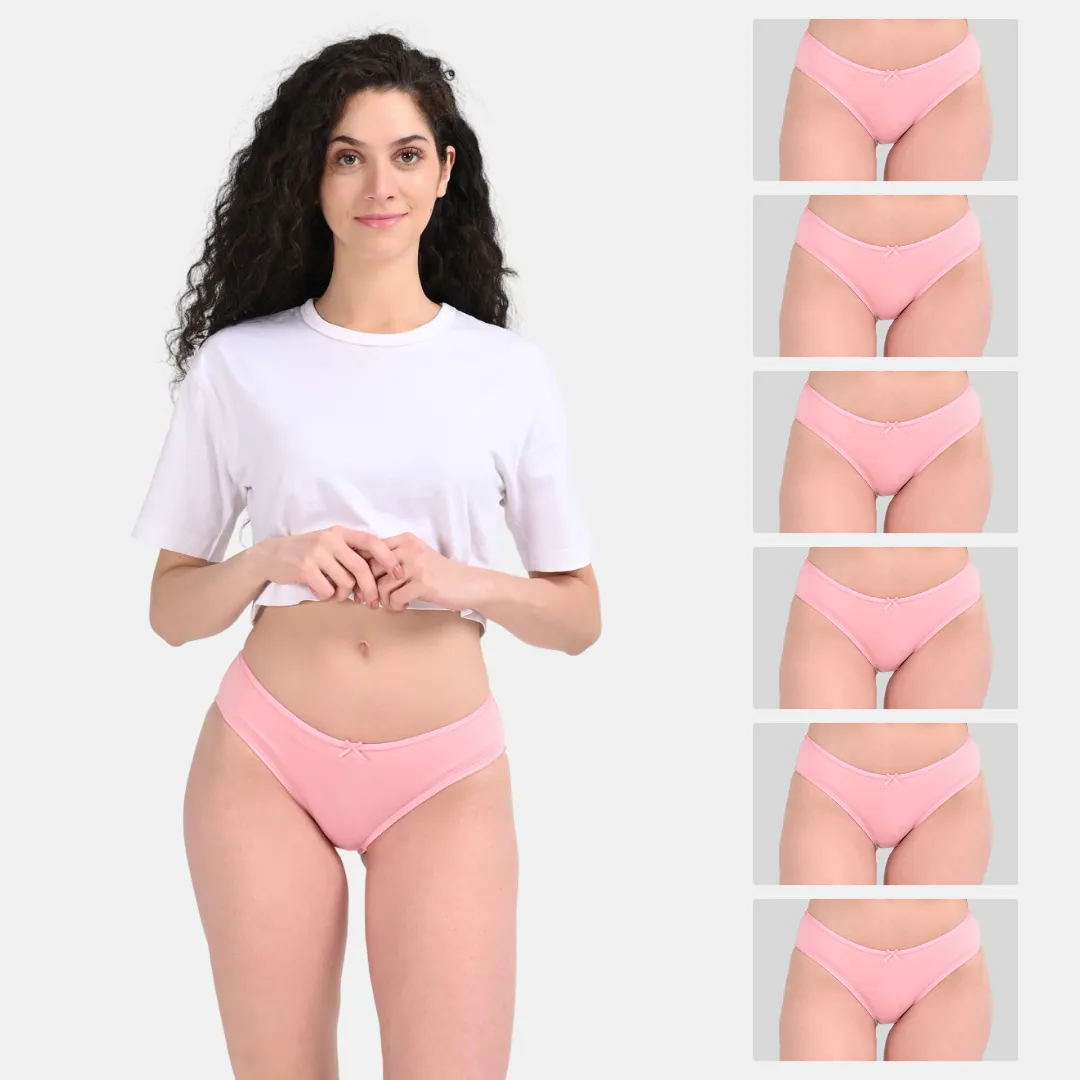 BrZee Bikinis | Lightweight Cotton-Elastane Fabric | Super Stretchy For Comfort | No Visible Panty Lines | Pack Of 6 - Image 9