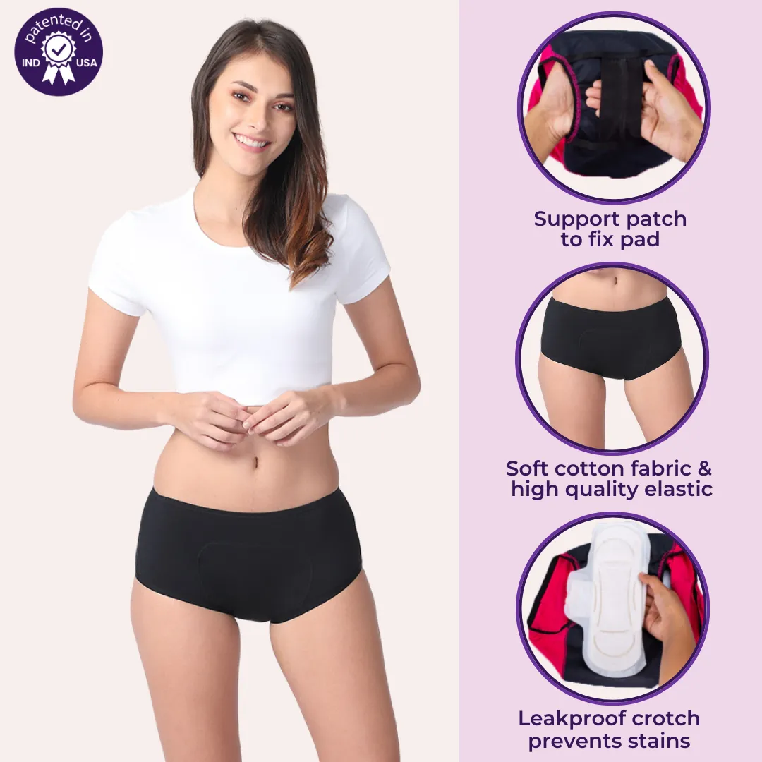 Reusable Period Panties For Heavy Flow | Boxer Fit | Prevents Front, Back & Inner Thigh Stains - Image 2