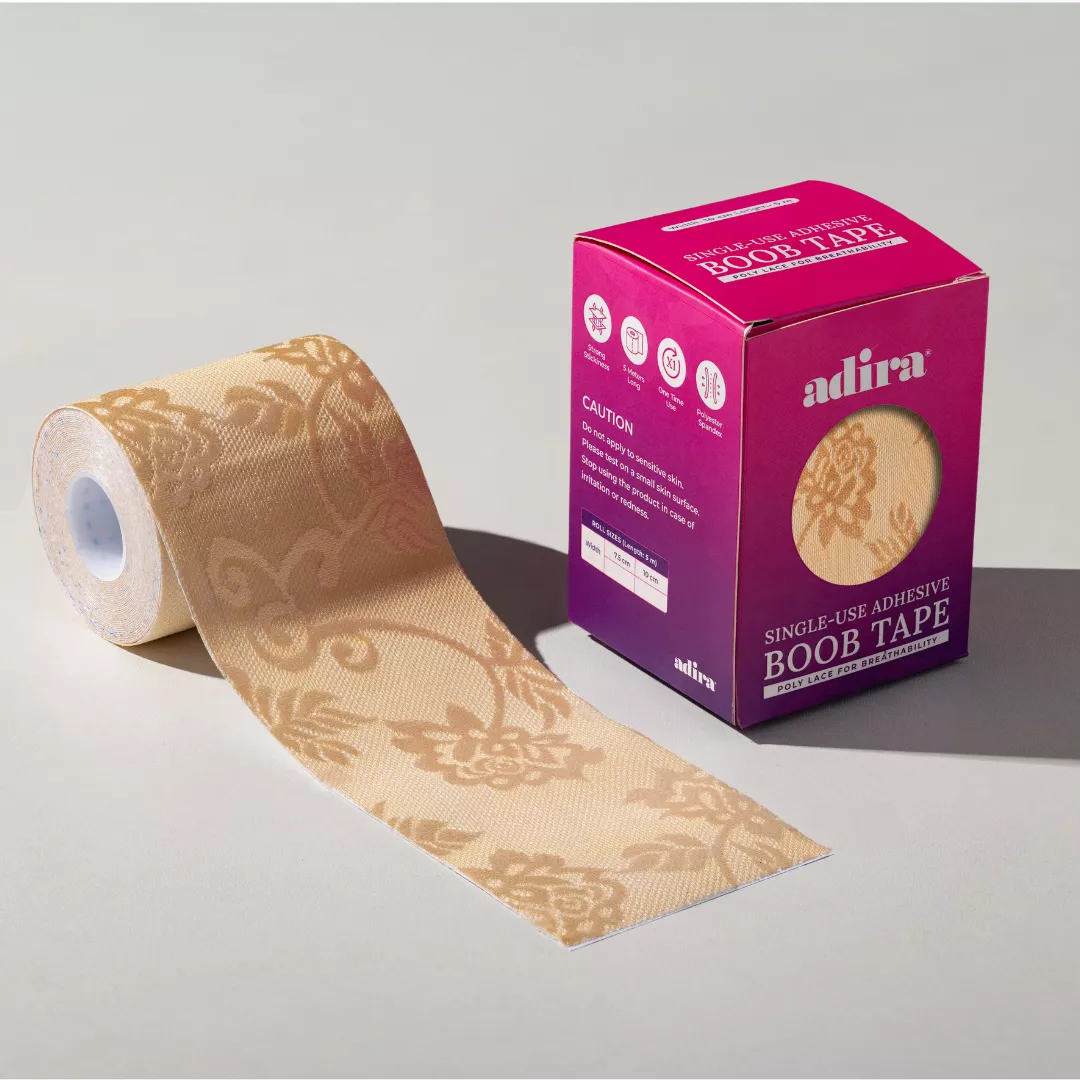 Boob Tape For Women | Breathable | Pretty Lace Design | Polyester Spandex | High Stretch | Secure Lift | 5 Meters Long - Image 7