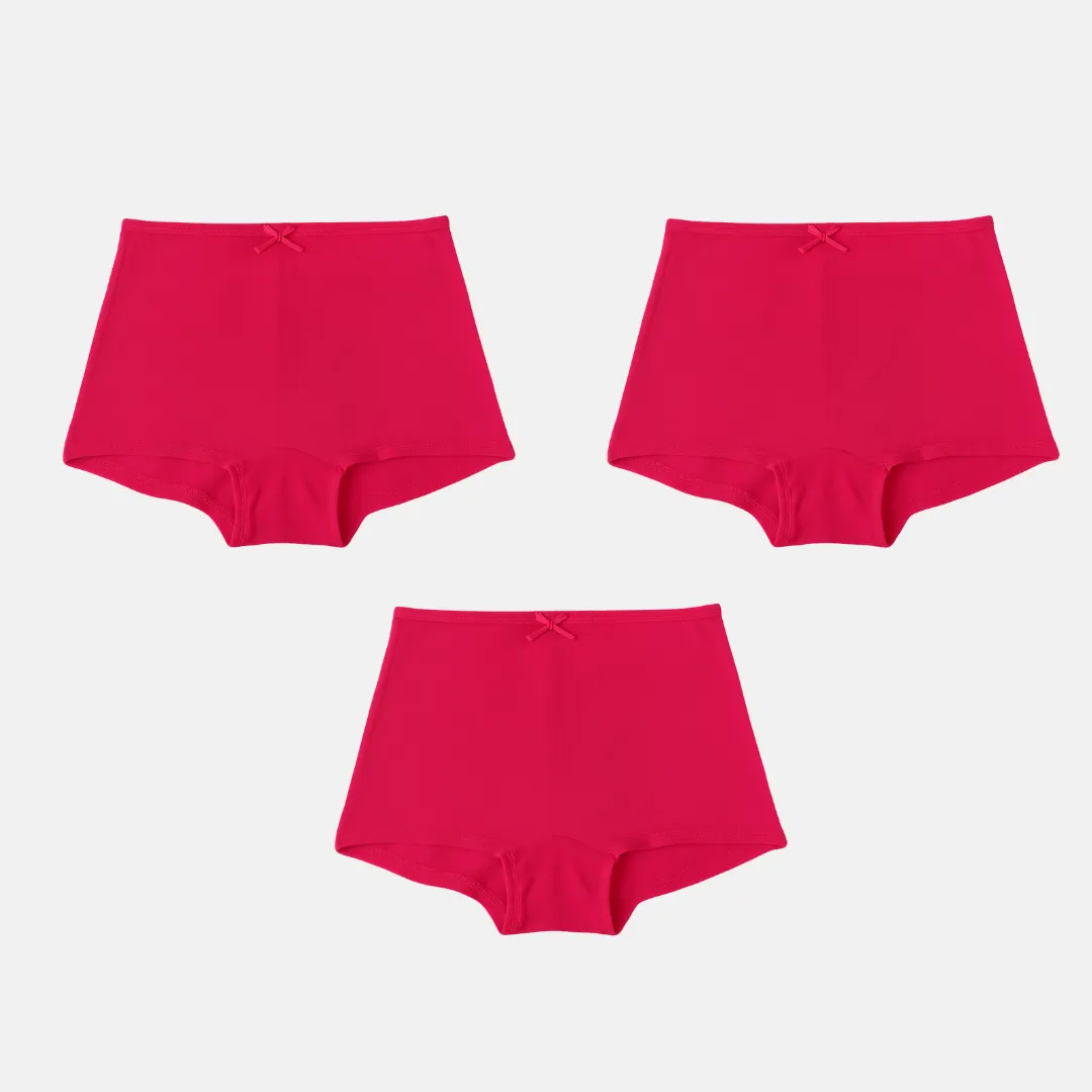 BrZee Boy Shorts For Girls | Lightweight Cotton-Elastane Fabric | Super Stretchy For Comfort | No Visible Panty Lines | Pack Of 3