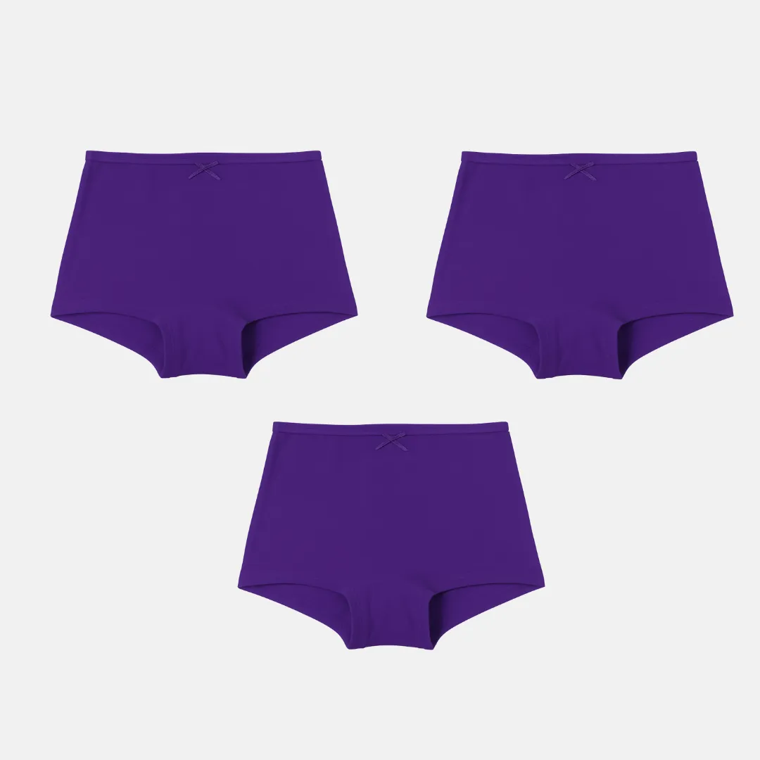 BrZee Boy Shorts For Girls | Lightweight Cotton-Elastane Fabric | Super Stretchy For Comfort | No Visible Panty Lines | Pack Of 3 - Image 11