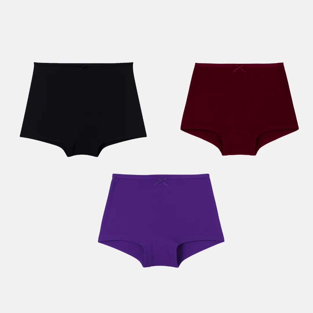 BrZee Boy Shorts For Girls | Lightweight Cotton-Elastane Fabric | Super Stretchy For Comfort | No Visible Panty Lines | Pack Of 3 - Image 12