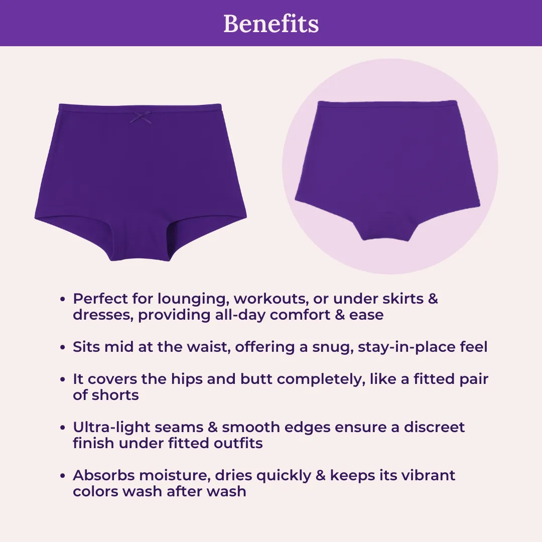 BrZee Boy Shorts For Girls | Lightweight Cotton-Elastane Fabric | Super Stretchy For Comfort | No Visible Panty Lines | Pack Of 3 - Image 5