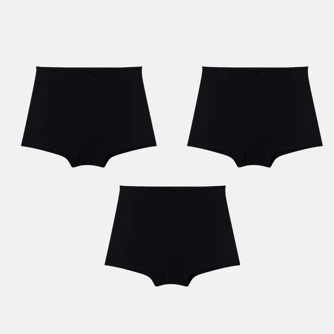 BrZee Boy Shorts For Girls | Lightweight Cotton-Elastane Fabric | Super Stretchy For Comfort | No Visible Panty Lines | Pack Of 3 - Image 8