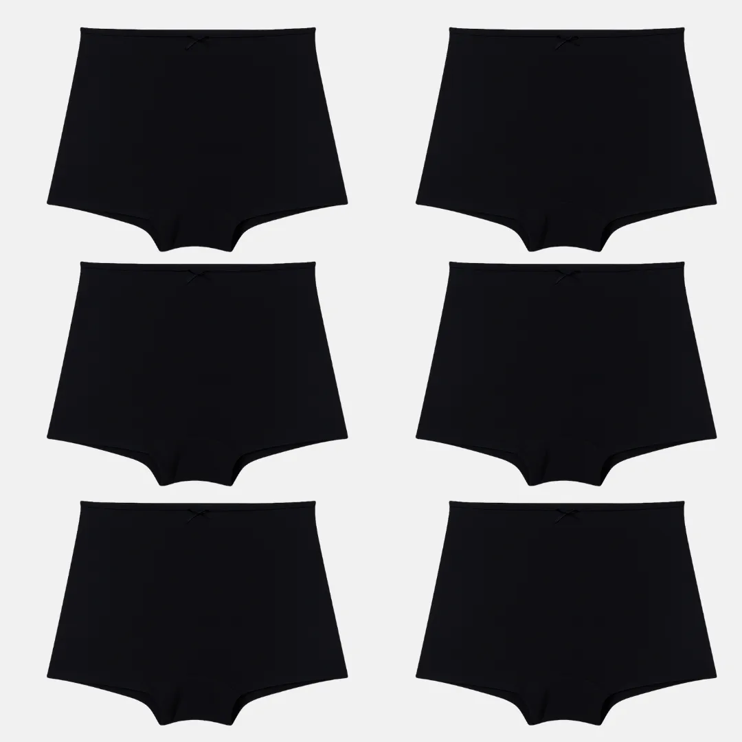 BrZee Boyshorts For Girls | Lightweight Cotton-Elastane Fabric | Super Stretchy For Comfort | No Visible Panty Lines | Pack Of 6 - Image 11