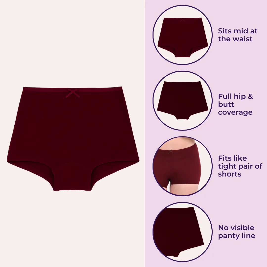 BrZee Boyshorts For Girls | Lightweight Cotton-Elastane Fabric | Super Stretchy For Comfort | No Visible Panty Lines | Pack Of 6 - Image 2
