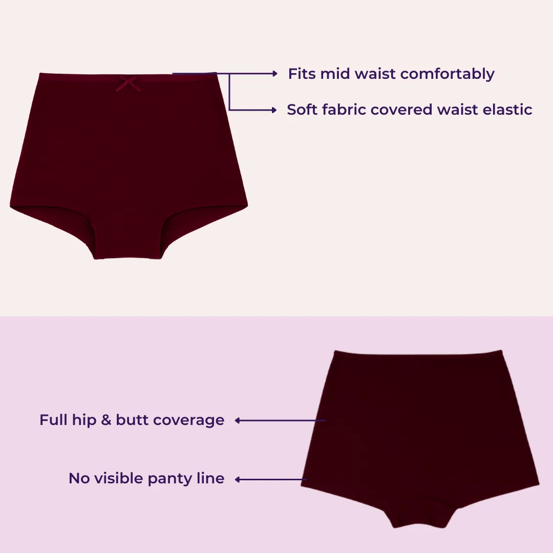 BrZee Boyshorts For Girls | Lightweight Cotton-Elastane Fabric | Super Stretchy For Comfort | No Visible Panty Lines | Pack Of 6 - Image 3