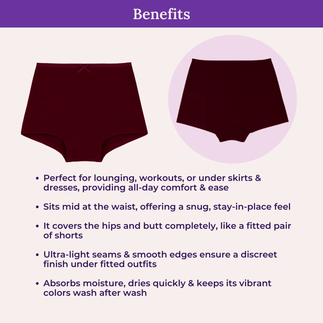 BrZee Boyshorts For Girls | Lightweight Cotton-Elastane Fabric | Super Stretchy For Comfort | No Visible Panty Lines | Pack Of 6 - Image 5