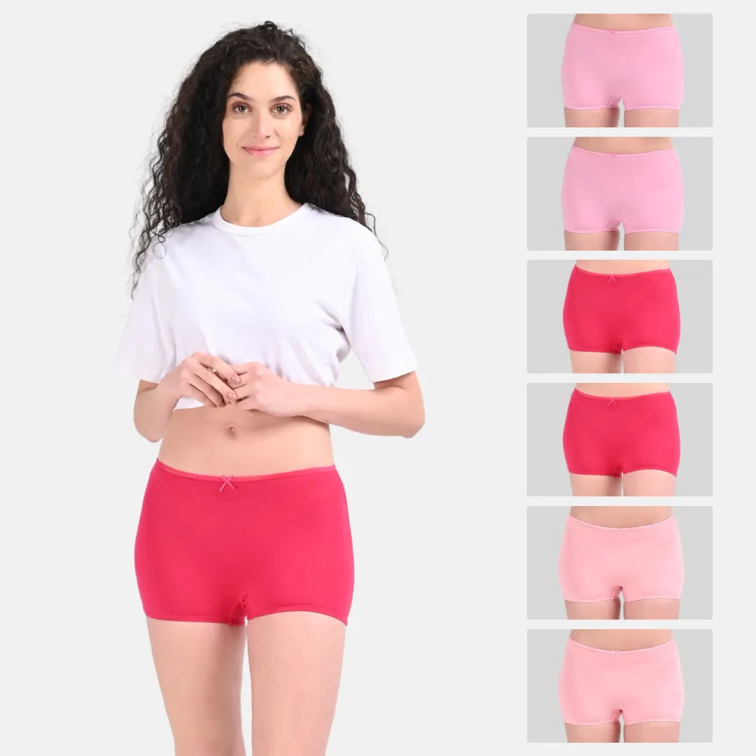 BrZee Boyshorts | Lightweight Cotton-Elastane Fabric | Super Stretchy For Comfort | No Visible Panty Lines | Pack Of 6 - Image 10