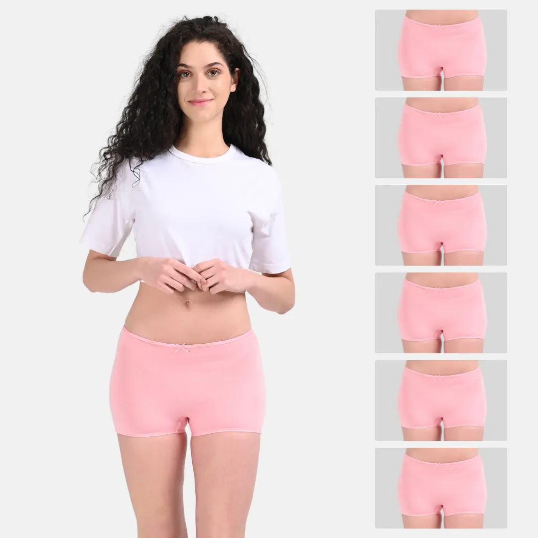 BrZee Boyshorts | Lightweight Cotton-Elastane Fabric | Super Stretchy For Comfort | No Visible Panty Lines | Pack Of 6 - Image 10