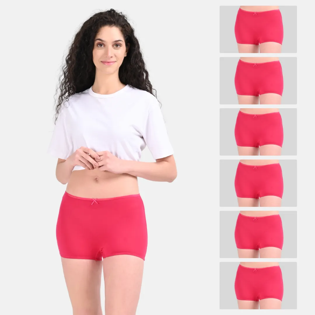 BrZee Boyshorts | Lightweight Cotton-Elastane Fabric | Super Stretchy For Comfort | No Visible Panty Lines | Pack Of 6 - Image 12